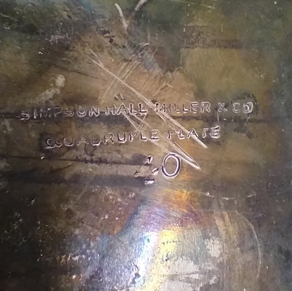 Vintage Simpson, Hall & Miller Co. Quadruple Silver Plated Pin Box, Trin… - Picture 3 of 10